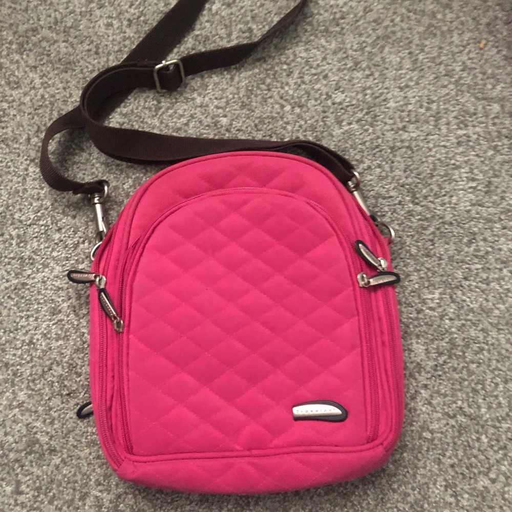 Travelon Pink Quilted Crossbody Travel Bag